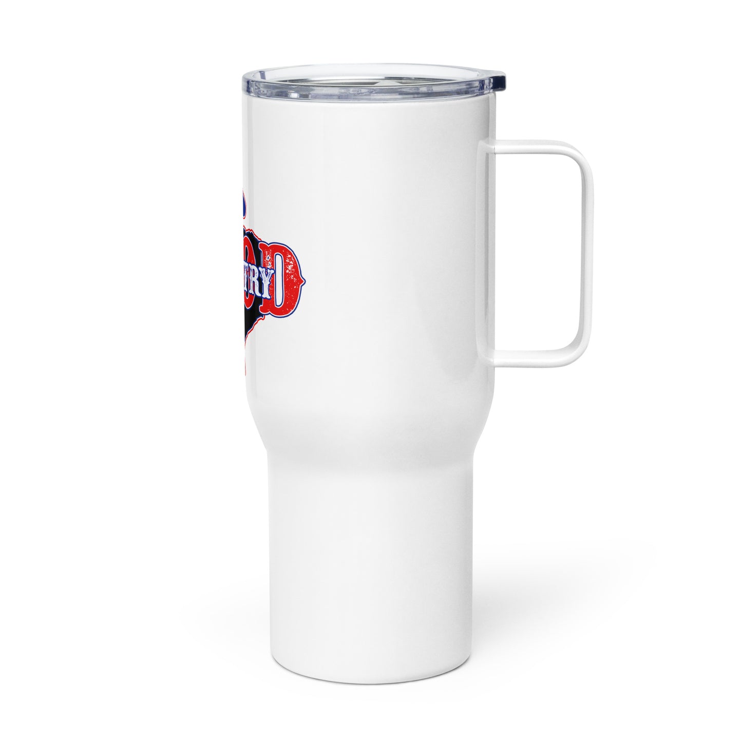 Travel mug with a handle